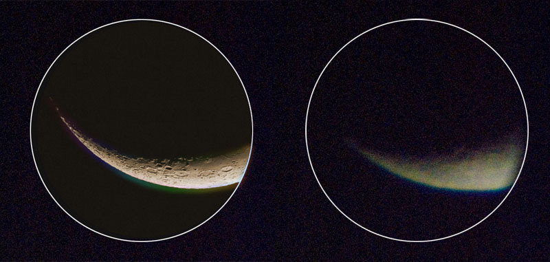 la luna vista dal telescopio di galileo